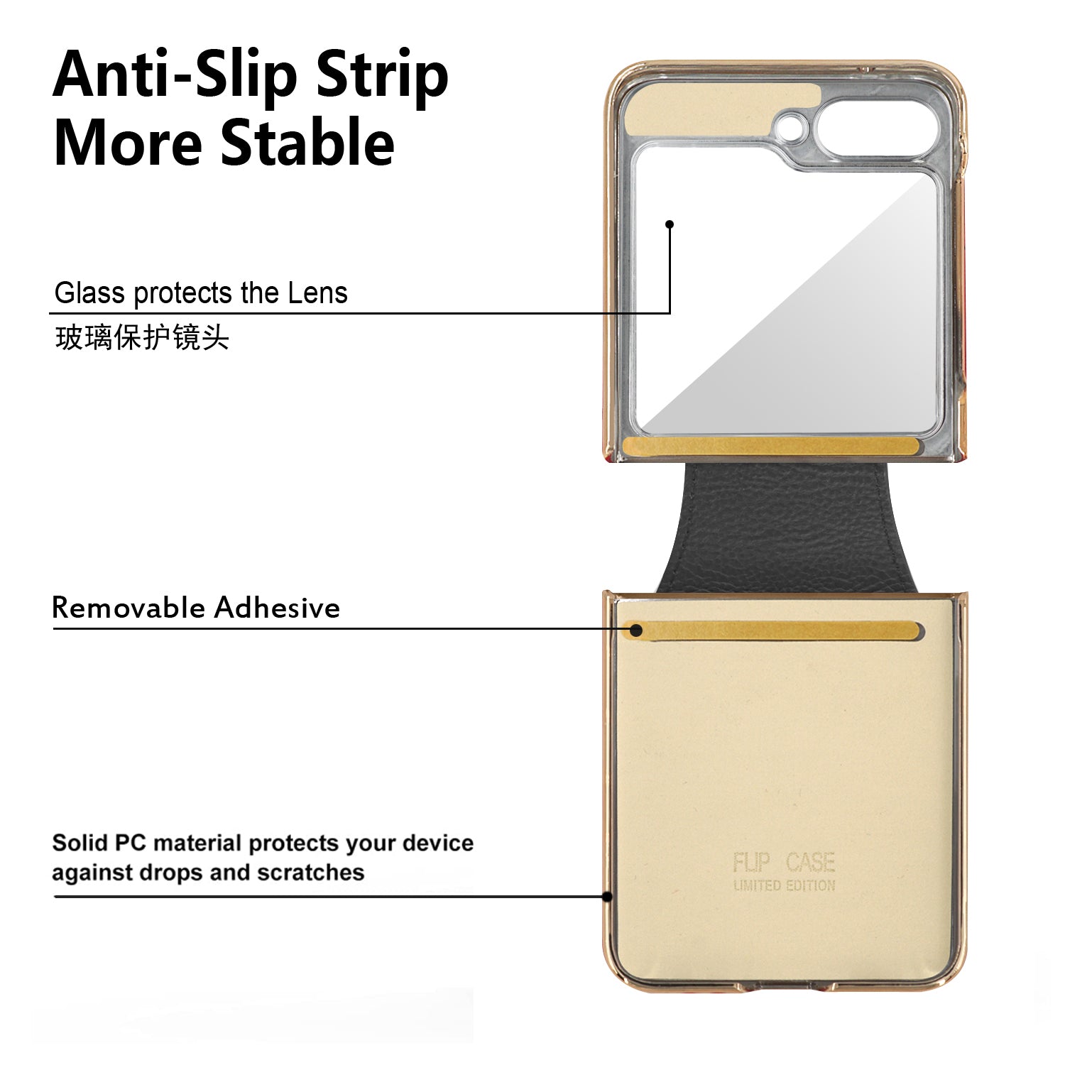 For Samsung Galaxy Z Flip5 5G Hard PC Phone Case Rhinestone Decoration Kickstand Cover with Tempered Glass Back Film For Samsung Galaxy Z Flip5 5G Hard PC Phone Case Rhinestone Decoration Kickstand Cover with Tempered Glass Back Film